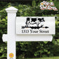 Cow  | Personalized Mailbox Address Decal - Customized Vinyl Sticker for Mailboxes Outdoor