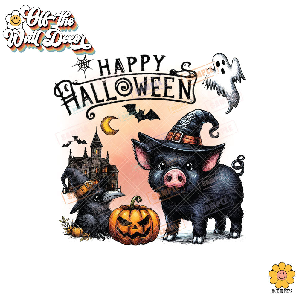 Happy Halloween Farm Animals SET of 2 | Pot holders, Trivets, Hot pads, Oven mitts, Heat resistant, and Washable