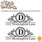 Monogram Mailbox Lettering  | Personalized Mailbox Address Decal - Customized Vinyl Sticker for Mailboxes Outdoor