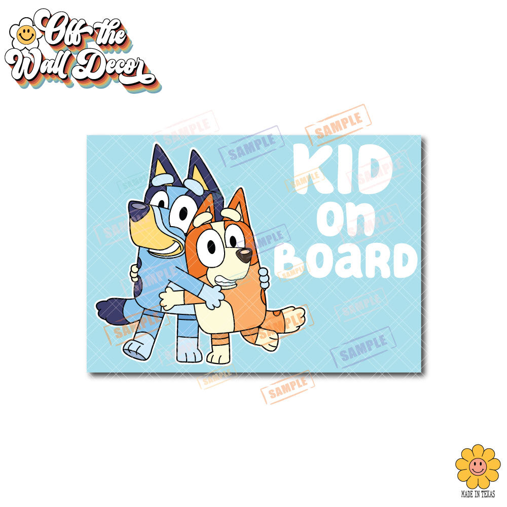 Bluey & Bingo | Baby on Board | Suction Cup Sign, Magnet OR Vinyl Decal Sticker