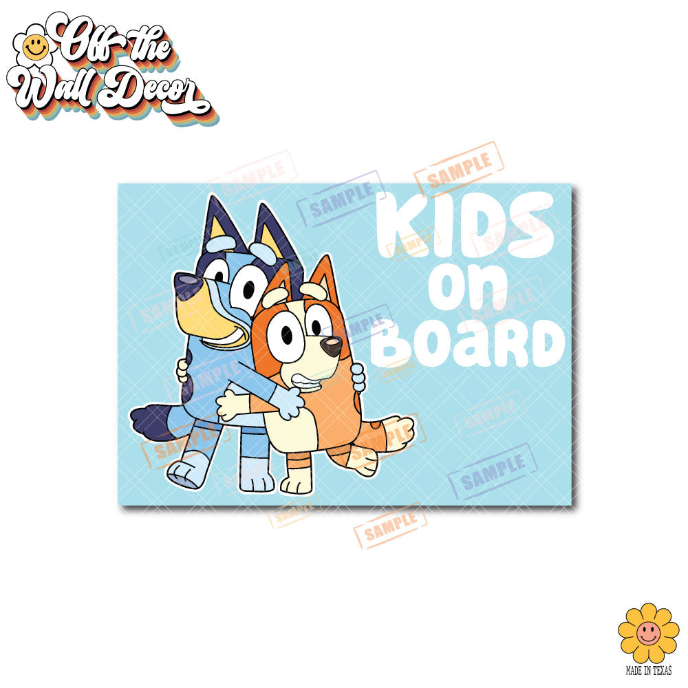 Bluey & Bingo | Baby on Board | Suction Cup Sign, Magnet OR Vinyl Decal Sticker