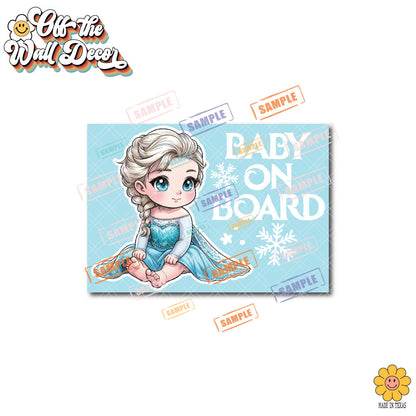Little Princess Elsa | Baby on Board | Vinyl Decal Sticker