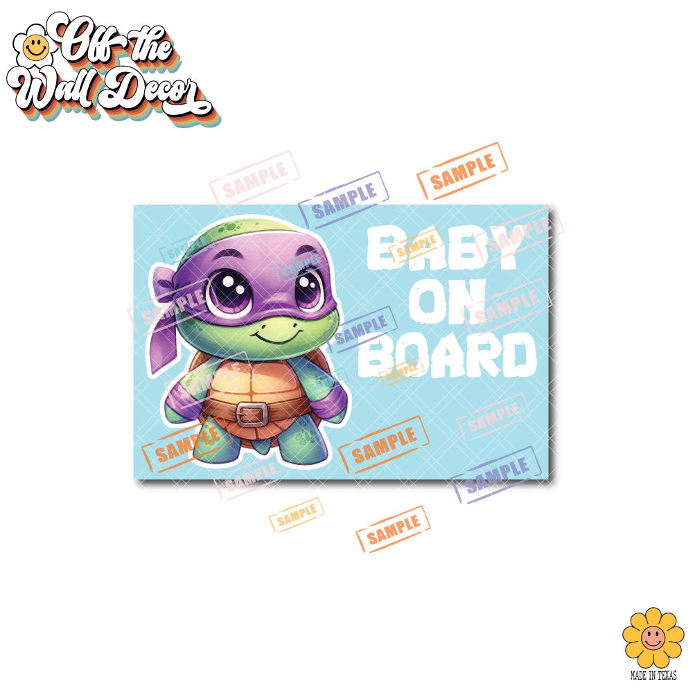 Turtle Characters | Baby on Board | Magnet OR Vinyl Decal Sticker