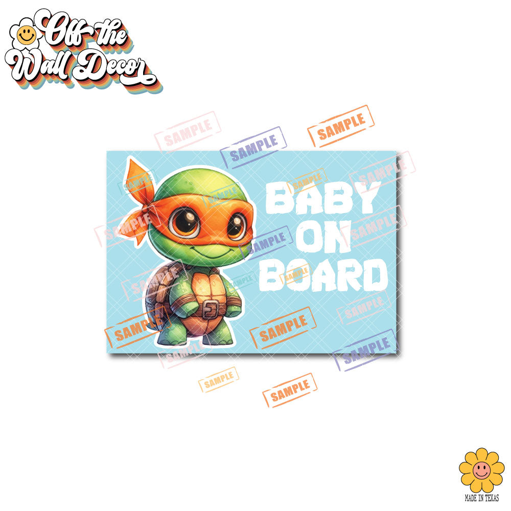 Turtle Characters | Baby on Board | Magnet OR Vinyl Decal Sticker