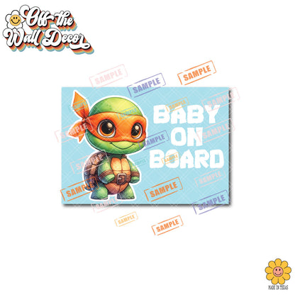 Turtle Characters | Baby on Board | Vinyl Decal Sticker