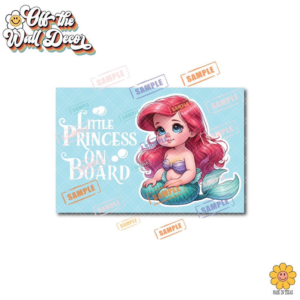 Little Mermaid Ariel | Baby on Board | Suction Cup Sign, Magnet OR Vinyl Decal Sticker