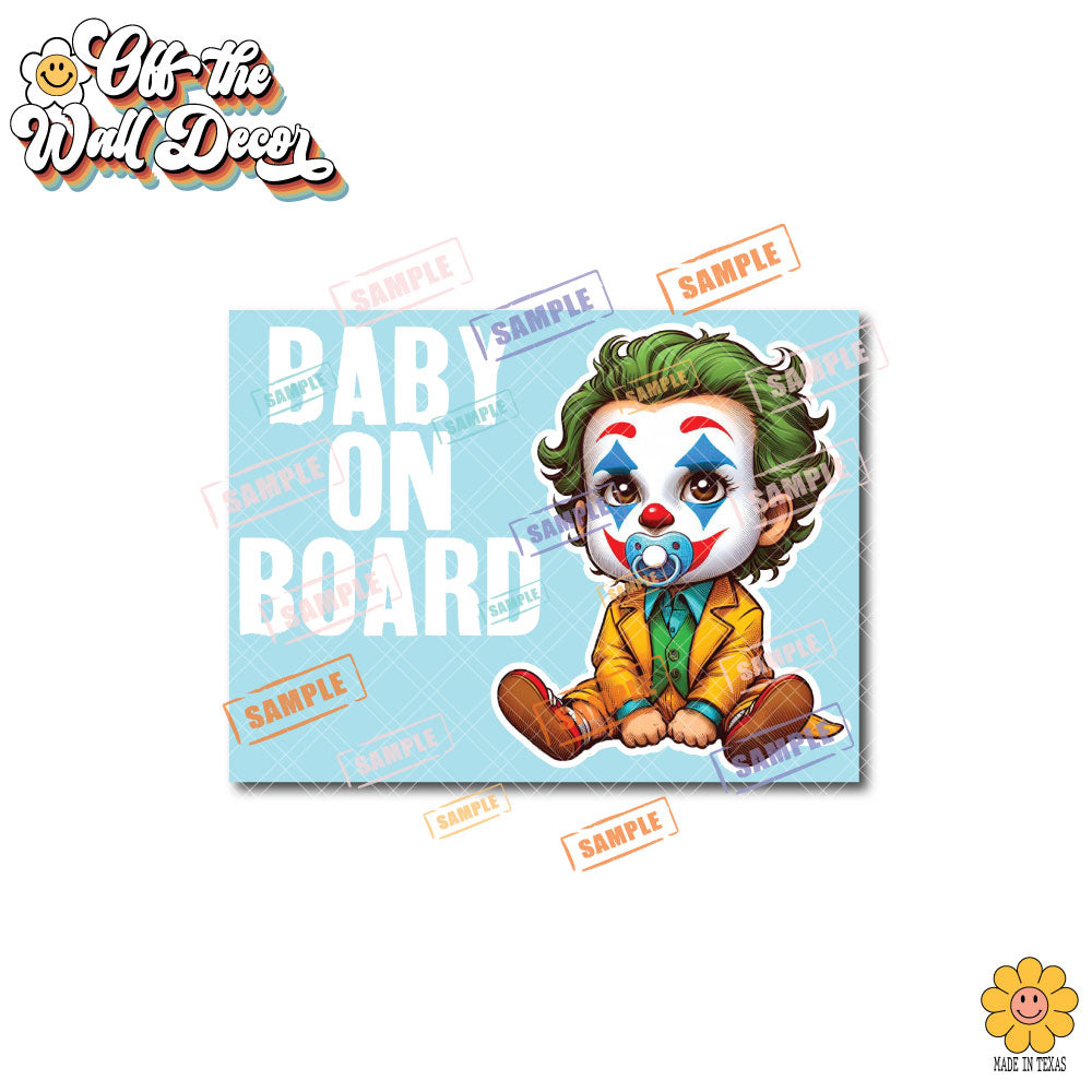 Baby Joker | Baby on Board | Suction Cup Sign, Magnet OR Vinyl Decal Sticker