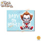 Scary Clown | Baby on Board | Suction Cup Sign, Magnet OR Vinyl Decal Sticker