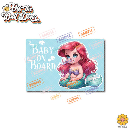 Little Mermaid Ariel | Baby on Board | Vinyl Decal Sticker