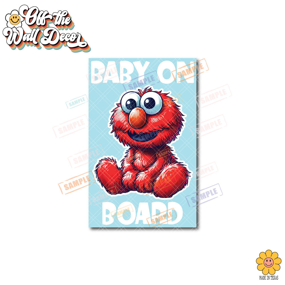 Baby Elmo | Baby on Board | Suction Cup Sign, Magnet OR Vinyl Decal Sticker
