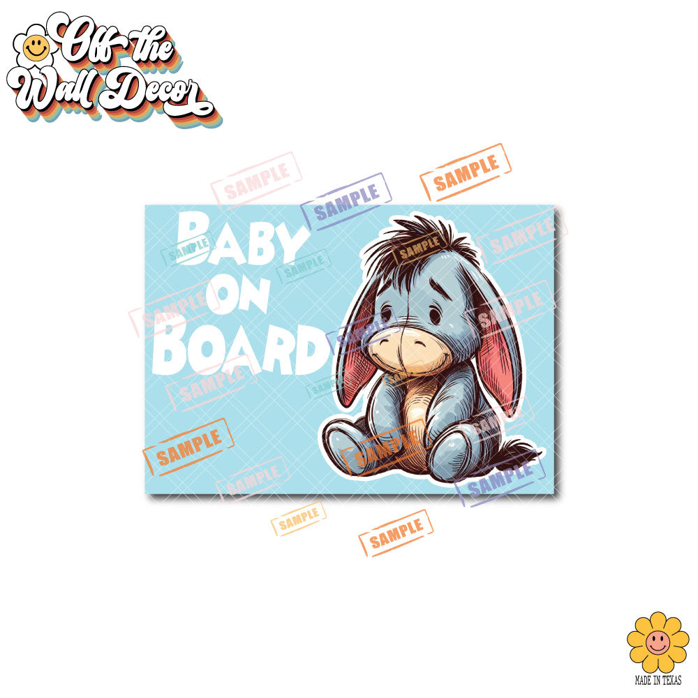 Baby Eeyore | Baby on Board | Suction Cup Sign, Magnet OR Vinyl Decal Sticker