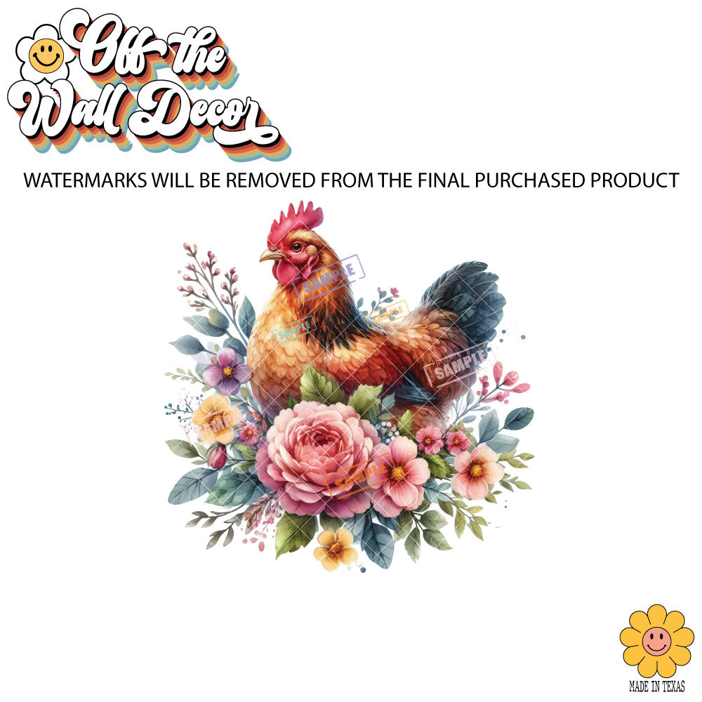 Floral Hen | Potholders, Trivets, Hot pads, Oven mitts, Heat resistant, and Washable