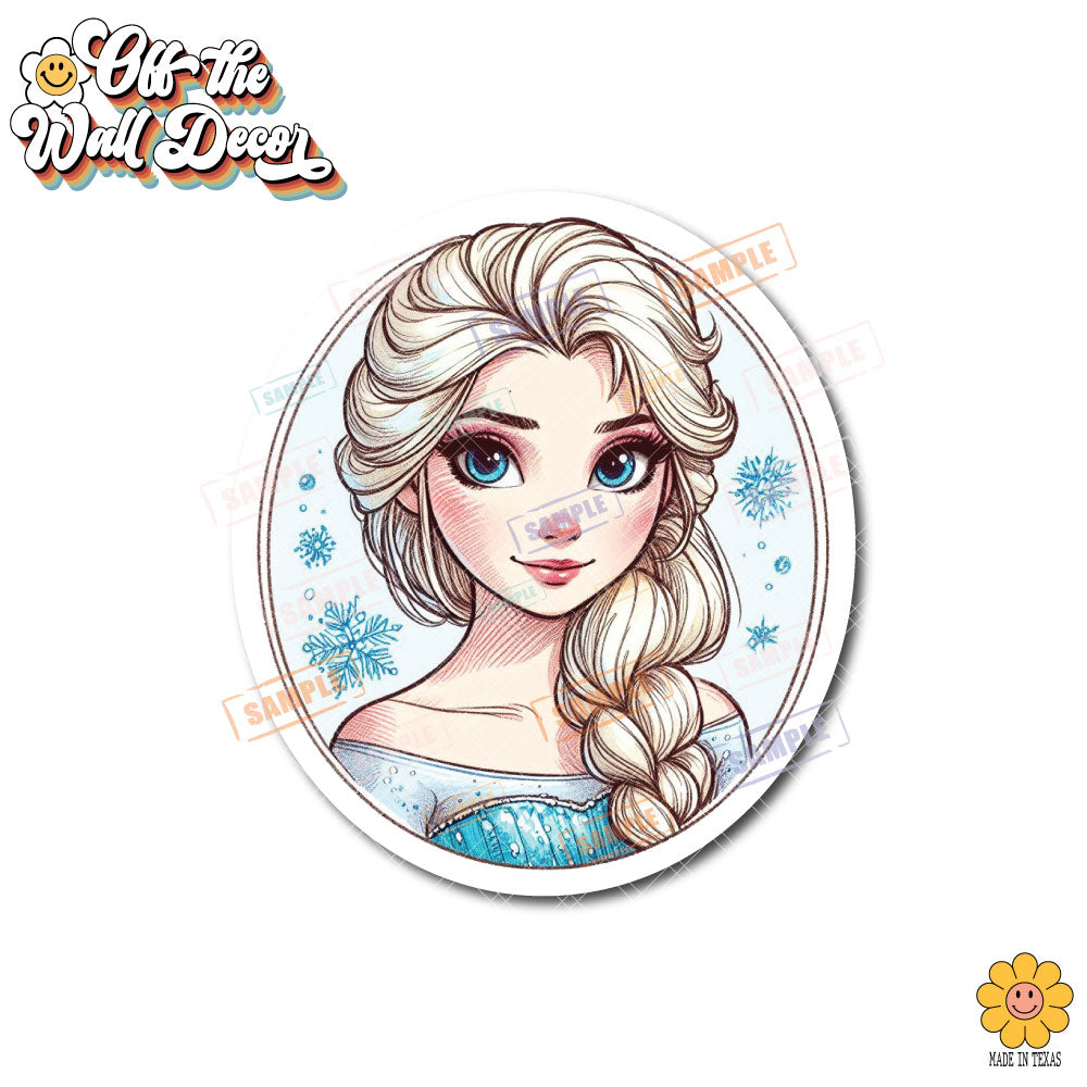 Princess Mug Waterproof Sticker: Holographic or Glossy Laminate
