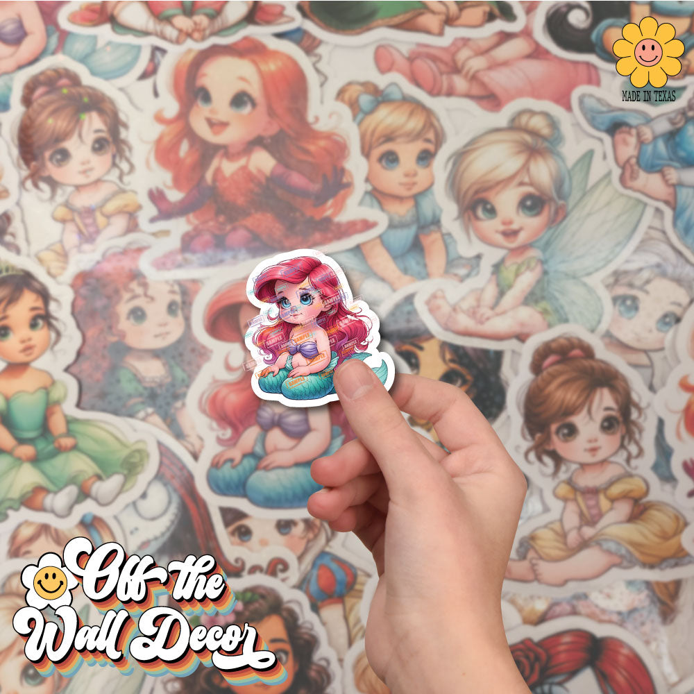 Little Princess and Fairy-tale Waterproof Sticker: Holographic or Glossy Laminate