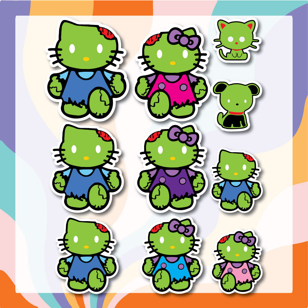 Cute Adorable Hello Kitty Zombies Family