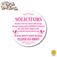 Humorous "No Soliciting" sign, front door sign, decorative door hanger