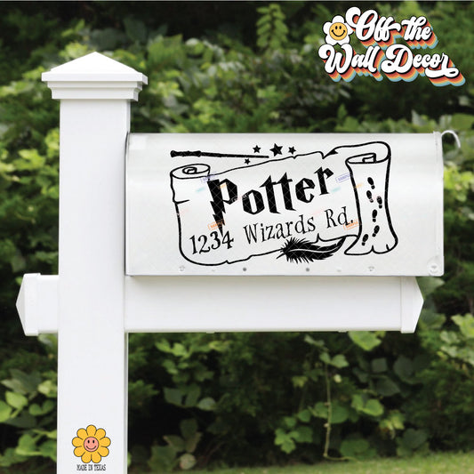 Wizards Mailbox | Personalized Mailbox Address Decal - Customized Vinyl Sticker for Mailboxes Outdoor