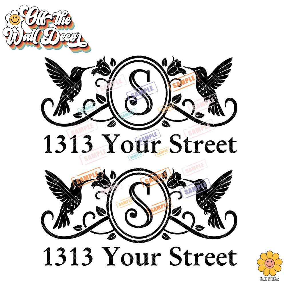 Hummingbird Mailbox Lettering