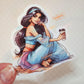Princess Mug Waterproof Sticker: Holographic or Glossy Laminate