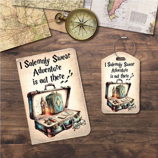 I Solemnly Swear Adventure is out there | Passport Holder & Luggage Tag