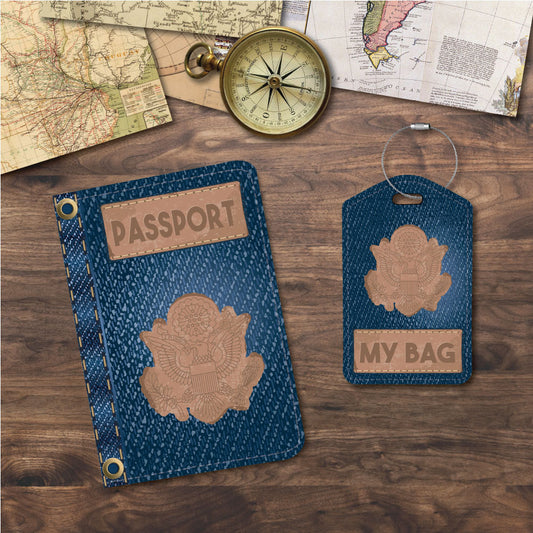 Blue Jean Look Denim Custom | Passport Holder & Luggage Tag