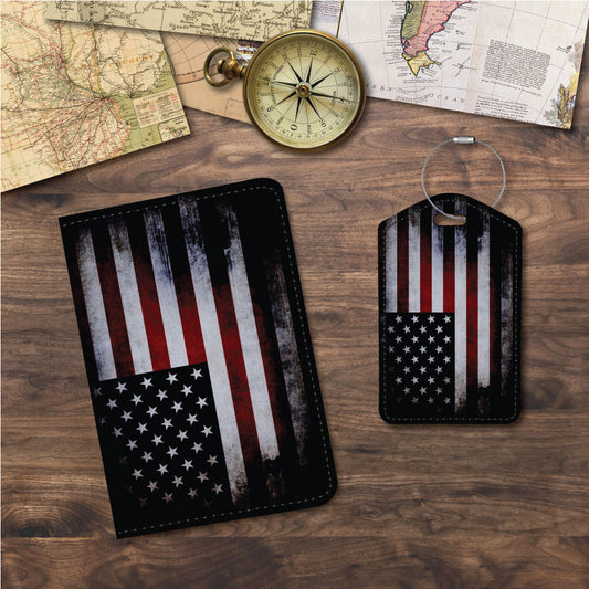 Distressed US Flag | Passport Holder & Luggage Tag