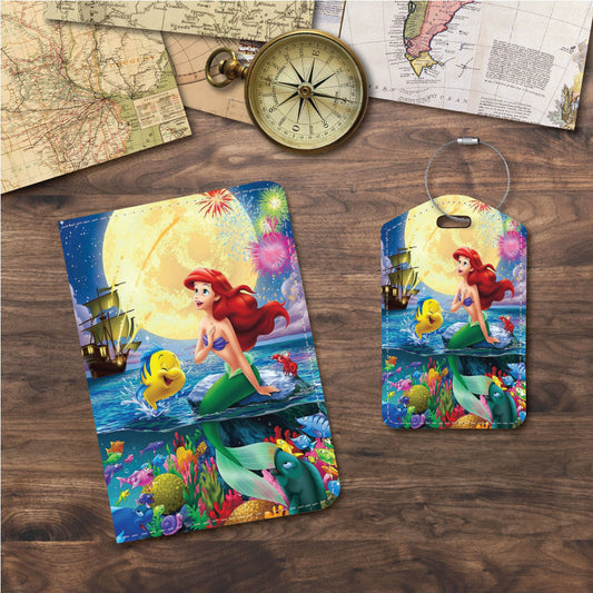 Ariel & Flounder | Passport Holder & Luggage Tag