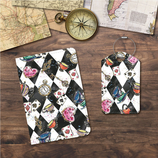 Alice in Wonderland Elements | Passport Holder & Luggage Tag