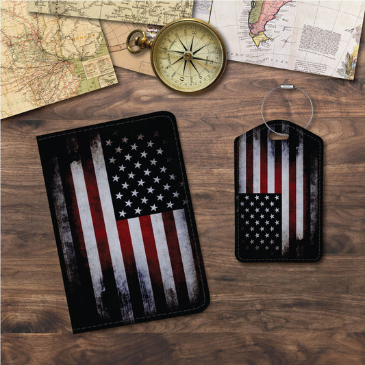 Distressed US Flag | Passport Holder & Luggage Tag