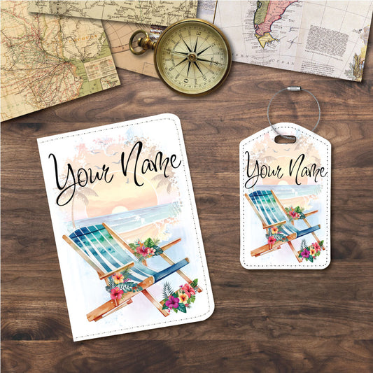 Floral Beach Chair | Passport Holder & Luggage Tag