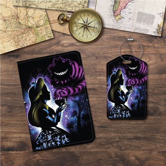 Alice Cheshire Cat Silhouette | Passport Holder & Luggage Tag