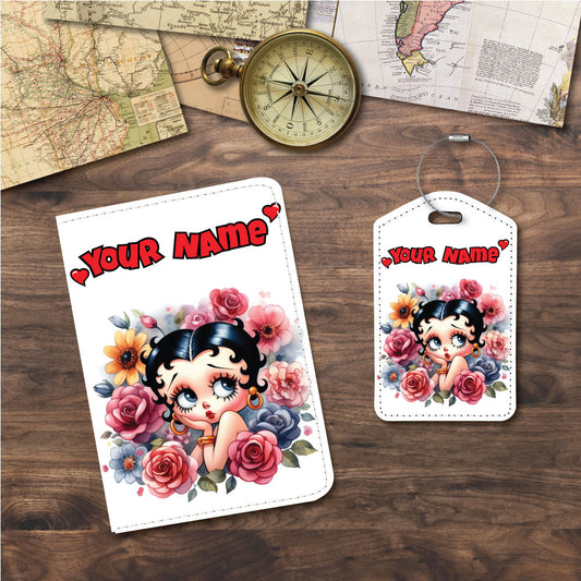 Betty Boop Floral Fair | Passport Holder & Luggage Tag