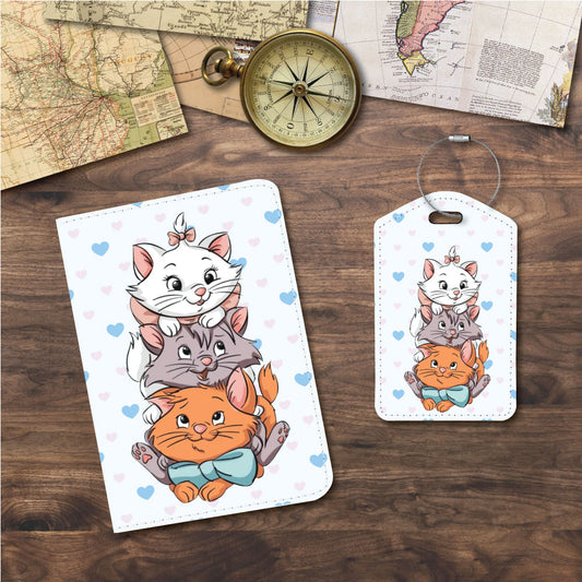 Marie, Berlioz and Toulouse Kitten Group | Passport Holder & Luggage Tag