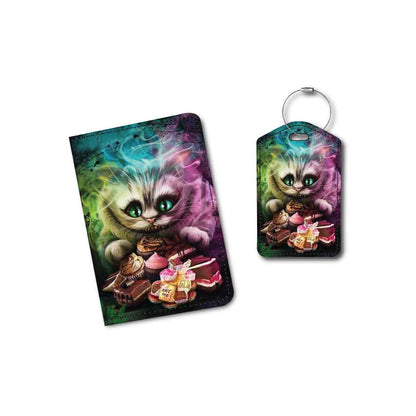 Colorful Cheshire Cat | Passport Holder & Luggage Tag