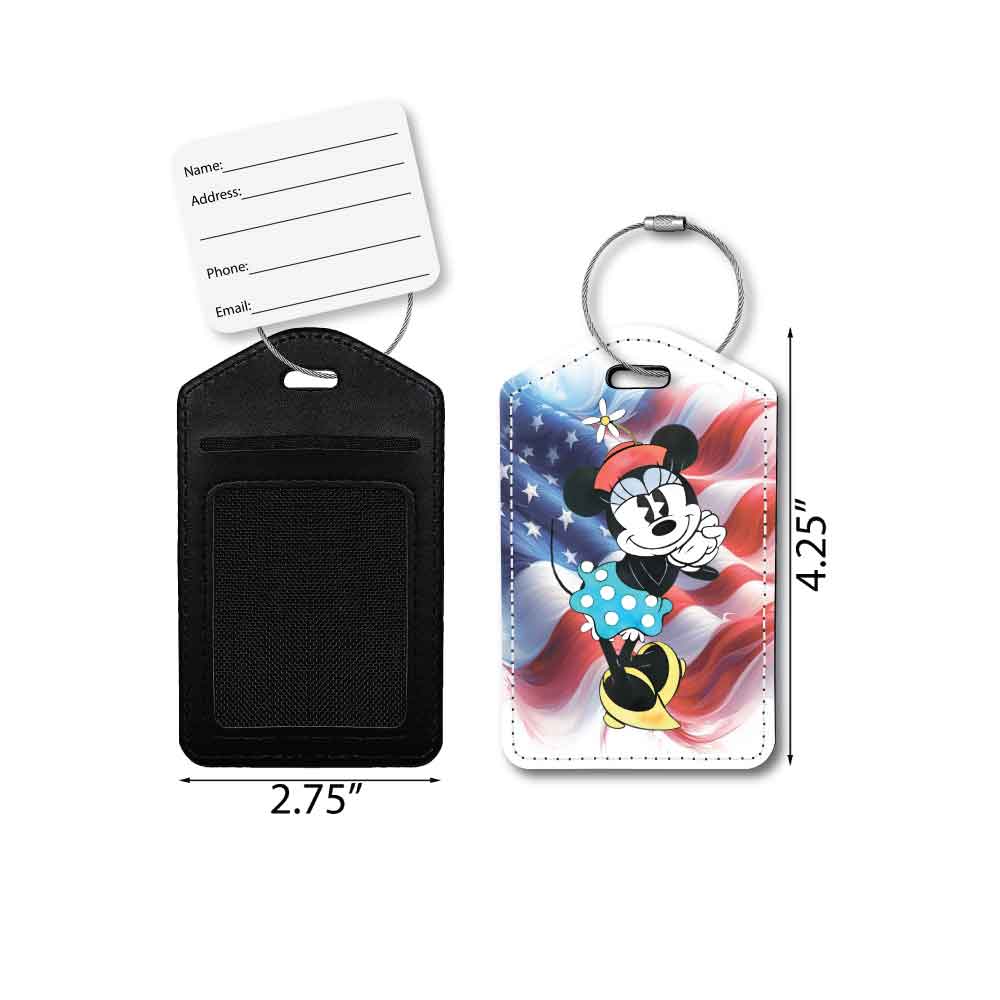 Vintage Minnie US Flag | Passport Holder & Luggage Tag