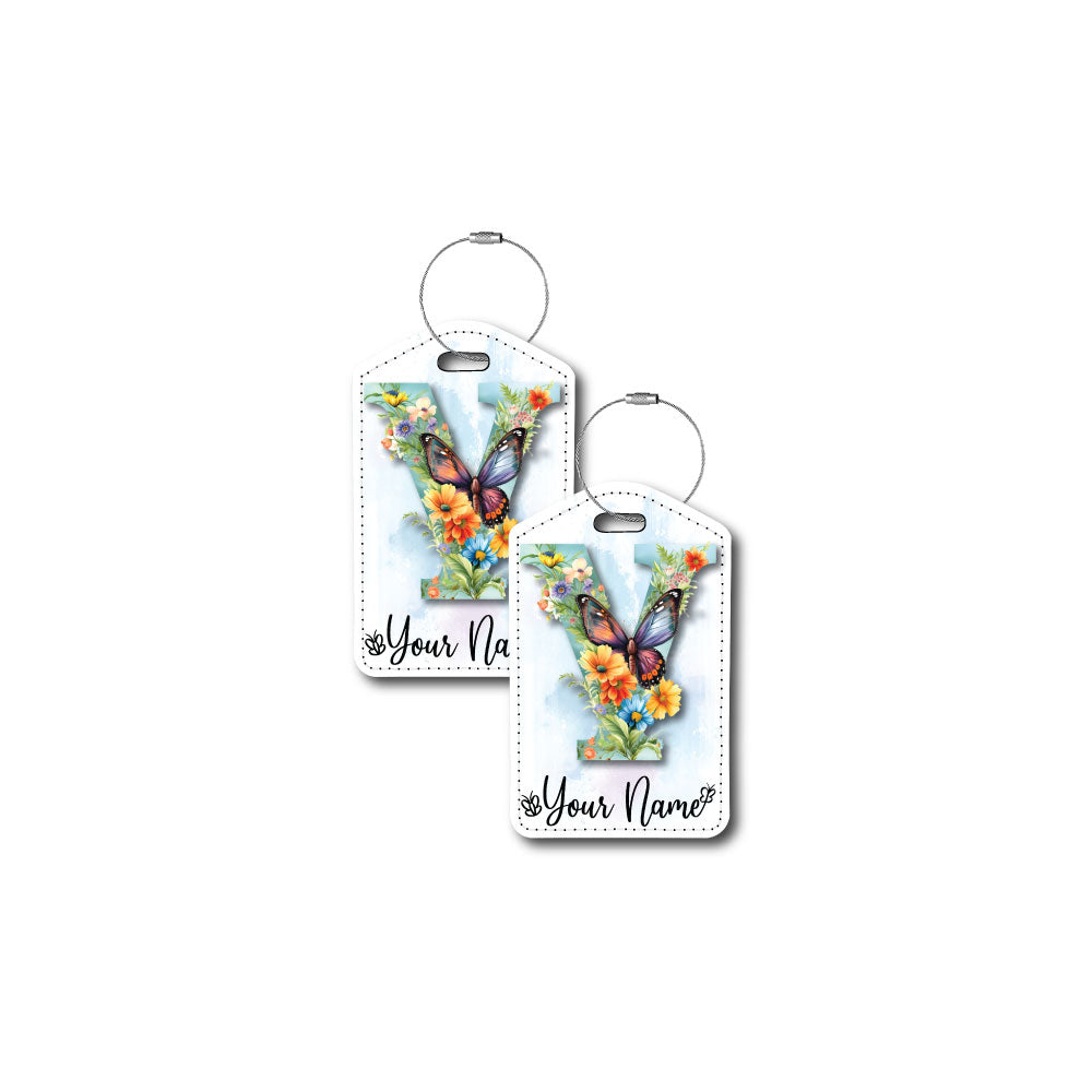 Butterfly Initial Personalized | Passport Holder & Luggage Tag