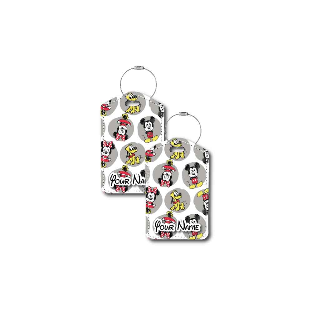 Little Mickey, Minnie & Pluto Fabric Collage | Passport Holder & Luggage Tag