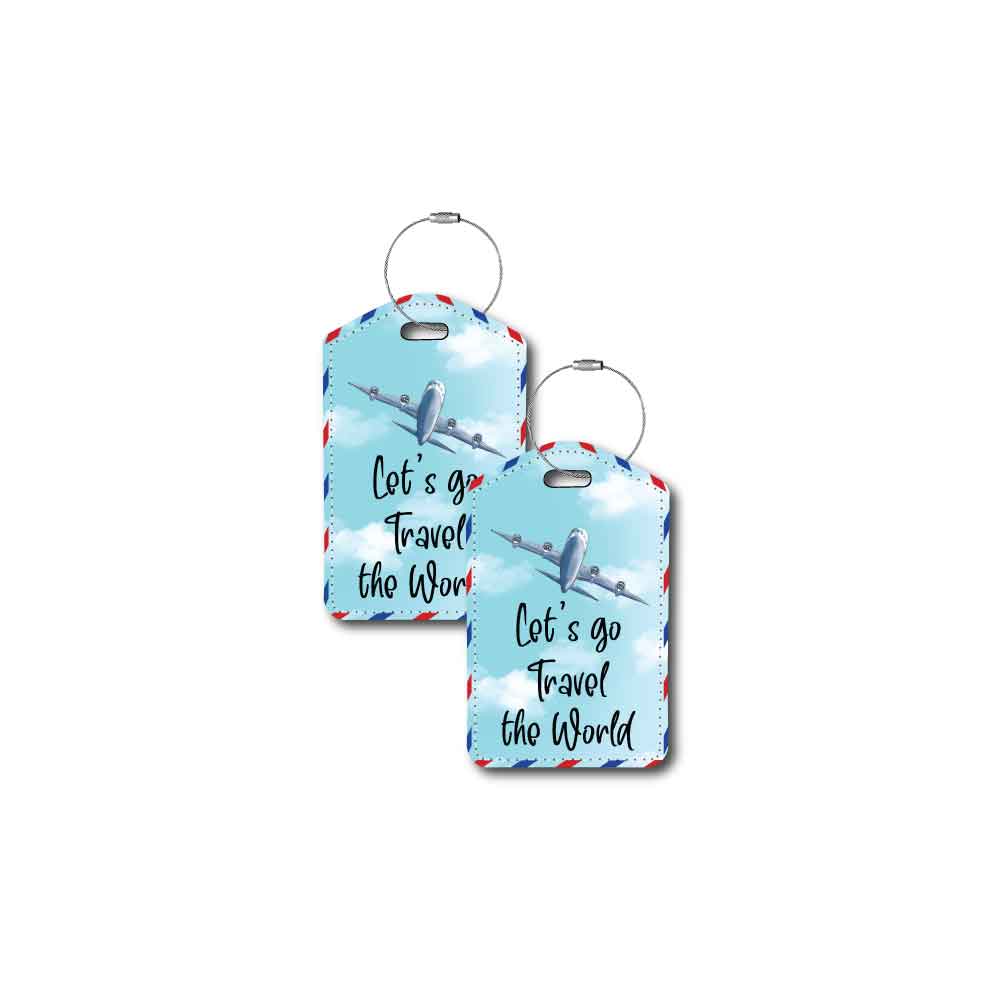 Let's go Travel the World | Passport Holder & Luggage Tag