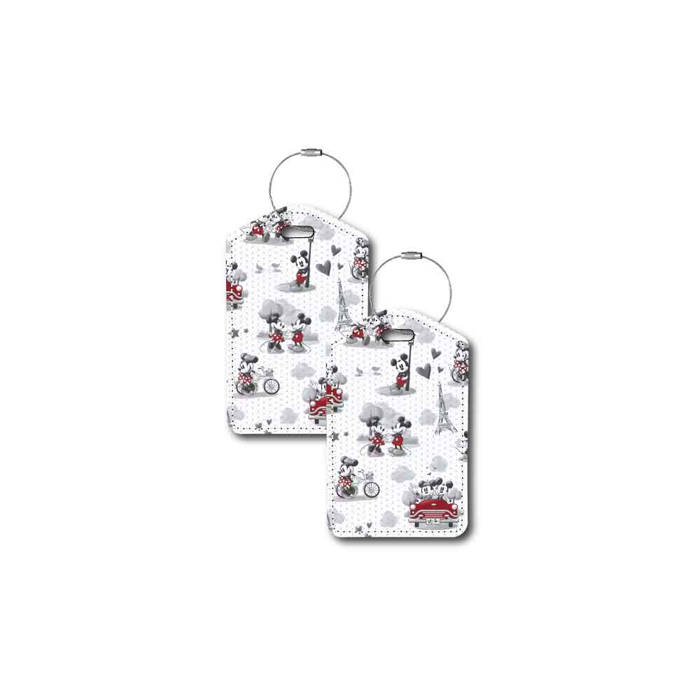 Vintage Mickey & Minnie | Passport Holder & Luggage Tag | Fabric Collage