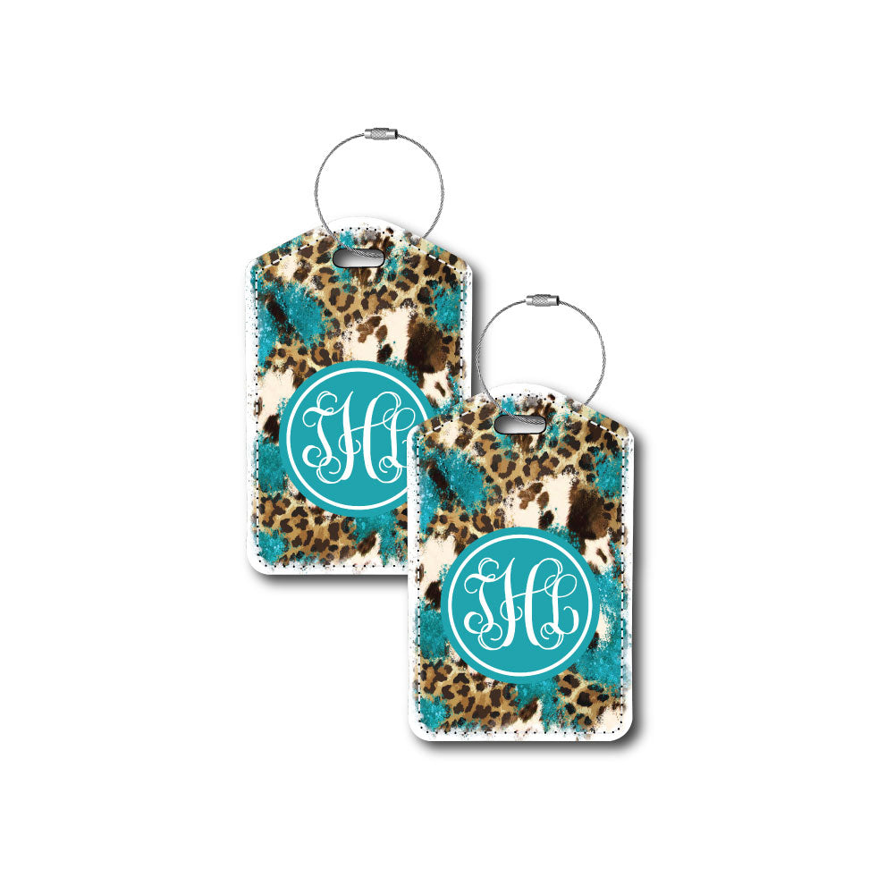 Monogram | Leopard Print Boho | Passport Holder & Luggage Tag