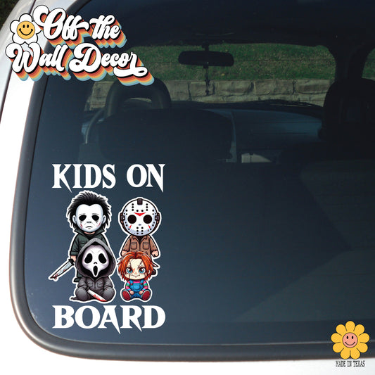 Horror Characters  | Kids on Board | Vinyl Decal Sticker
