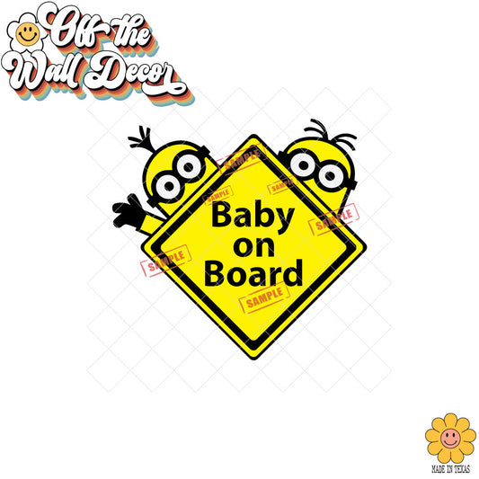 Minions | Baby on Board | Magnet OR Vinyl Decal Sticker