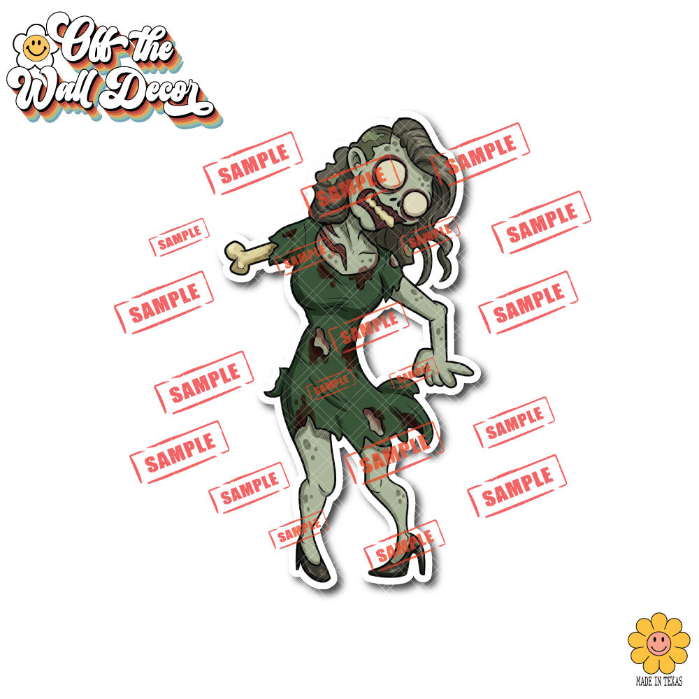 Colorful Zombie Family Stick Figure Vinyl Car Decal Sticker