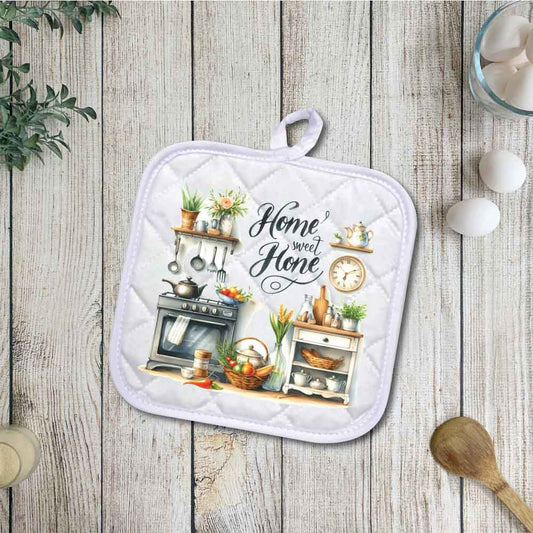 Home Sweet Home | 8 Designs | Potholders, Trivets, Hot pads, Oven mitts, Heat resistant, and Washable