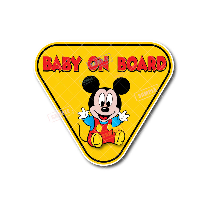 Baby on Board | Baby Mickey | Suction Cup Sign, Magnet OR Vinyl Decal Sticker