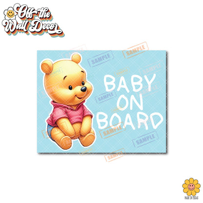 Baby Pooh Bear | Baby on Board | Vinyl Decal Sticker