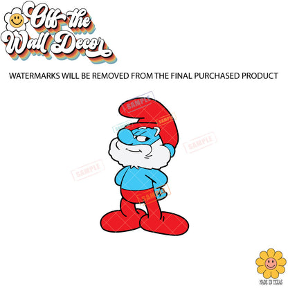 Papa Smurf | Magnet OR Vehicle Window, Vinyl decal sticker