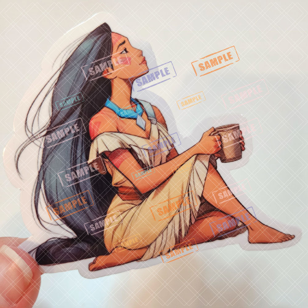 Princess Mug Waterproof Sticker: Holographic or Glossy Laminate