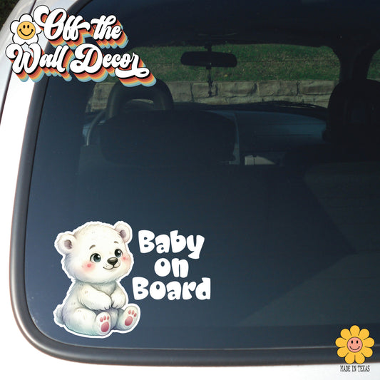 Polar Bear for: boy or girl | Baby on Board | Vinyl Decal Sticker