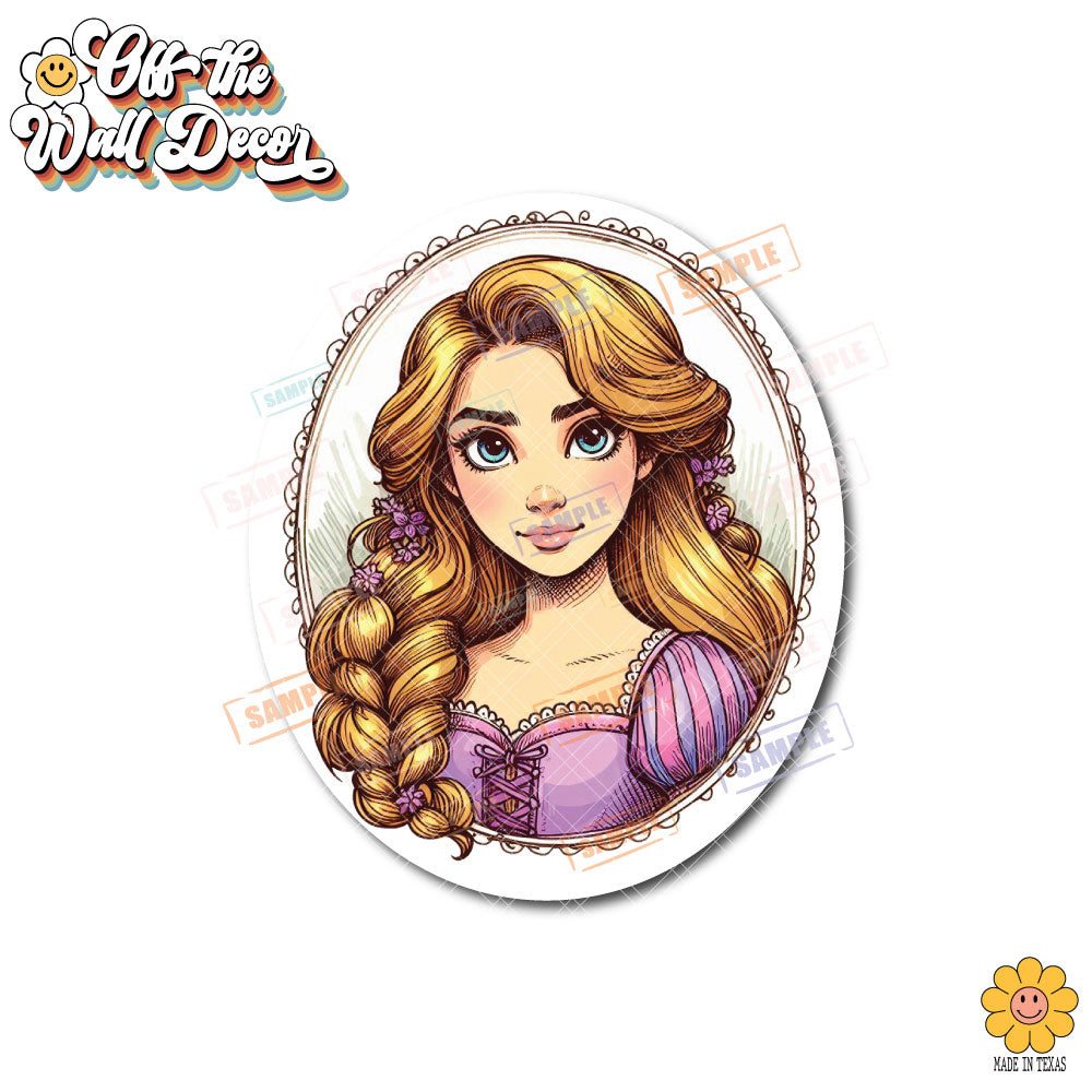 Princess Mug Waterproof Sticker: Holographic or Glossy Laminate
